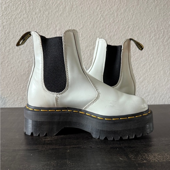 White Chelsea Quad Doc Marten Boots - Picture 3 of 6